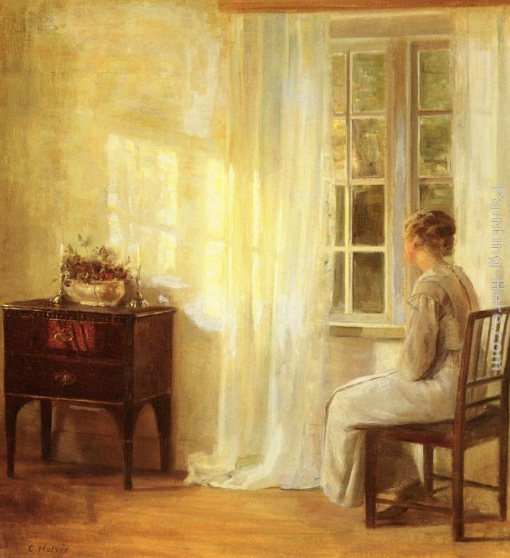 Carl Vilhelm Holsoe Waiting By The Window
